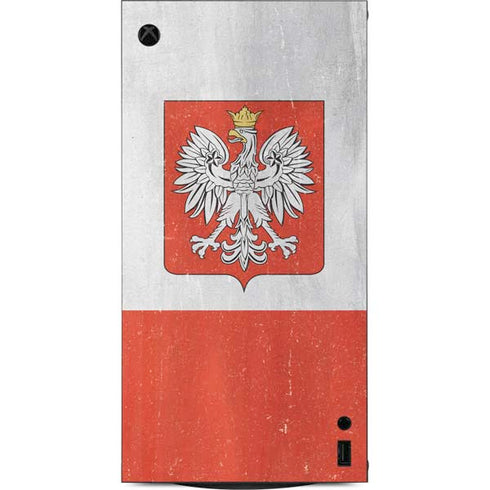 Poland Flag Distressed XBox Series X Digital Edition Console Skin